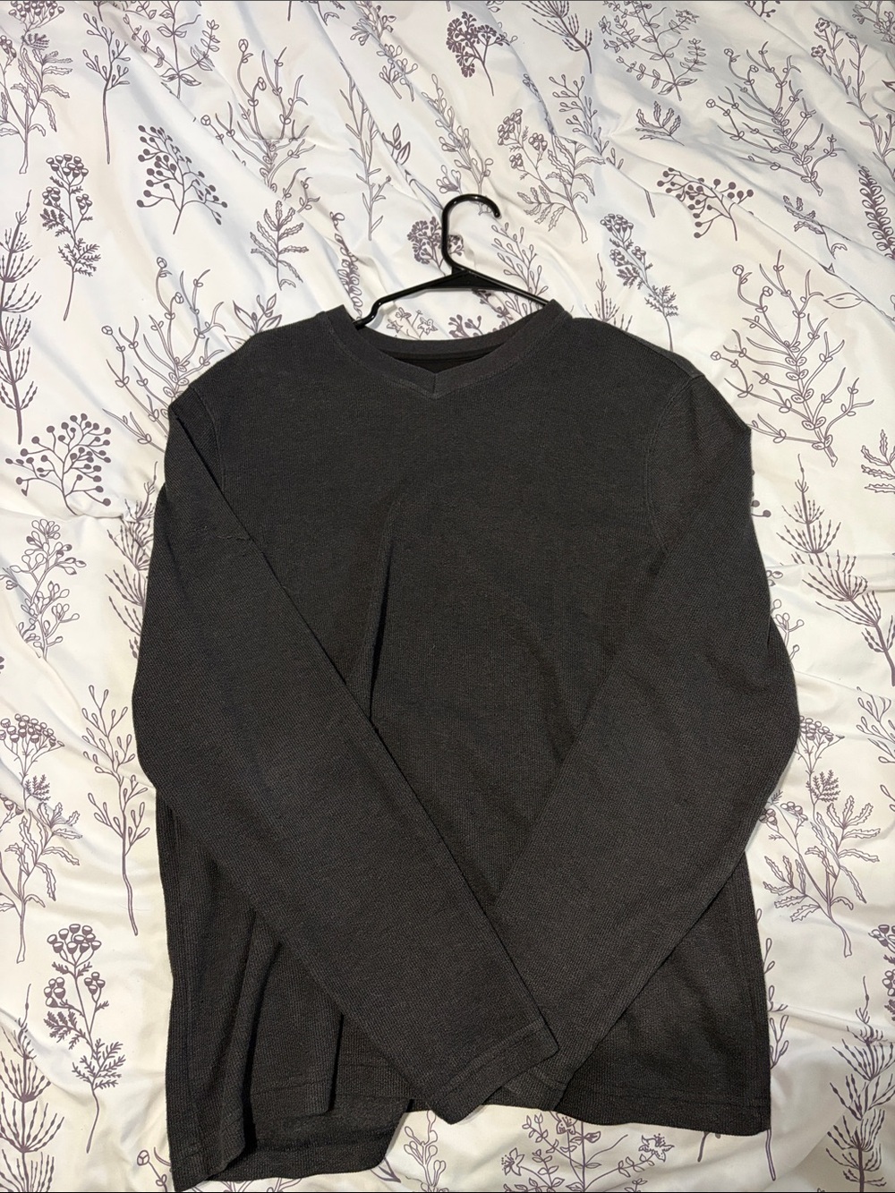 Faded Glory Men's V-Neck Sweater - Charcoal Gray